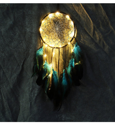 Attrape-Rêve LED Turquoise et Bleu "Iwanyaka"